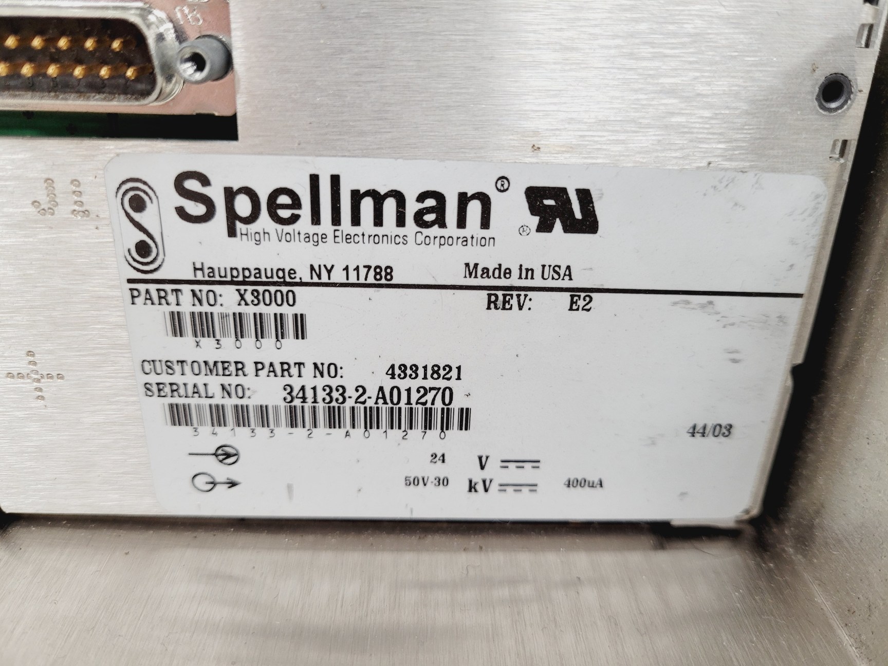 Image of 5 x Spellman High Voltage Power Supplies  Part no. X3000 