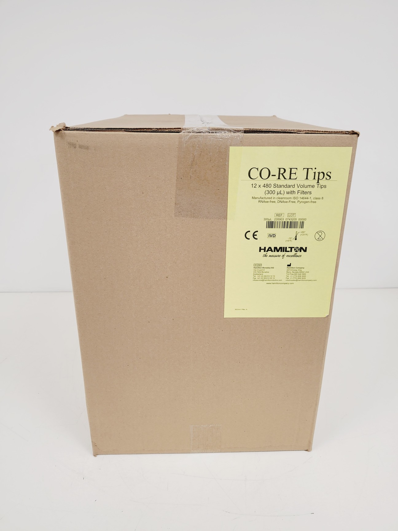 Hamilton CORE Tips 12 x 480 Standard Volume Tips 300ul w/ Filters REF