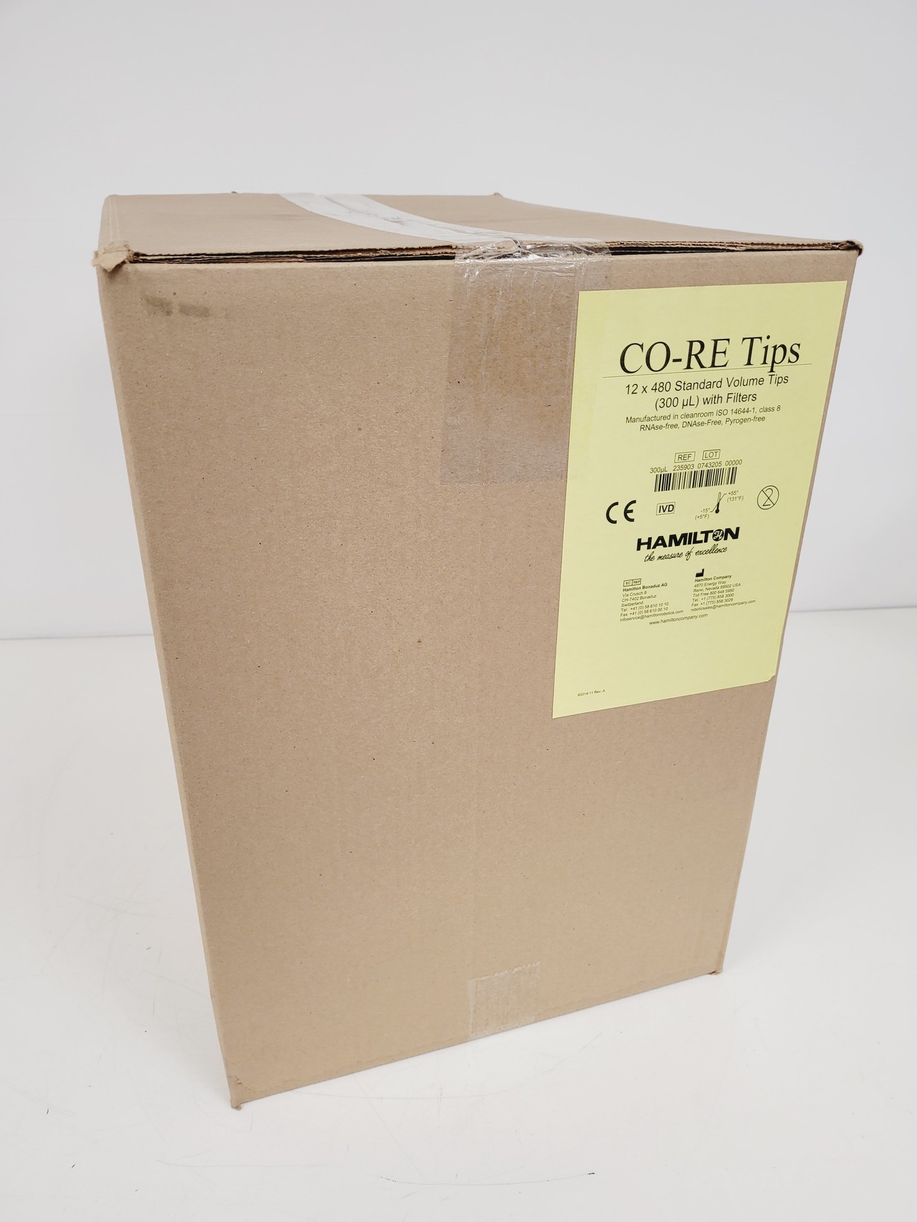 Hamilton CORE Tips 12 x 480 Standard Volume Tips 300ul w/ Filters REF