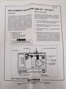 Thumbnail image of Beckman 166 Detector Lamp  Replacement Deuterium Lamp Kit - 538706