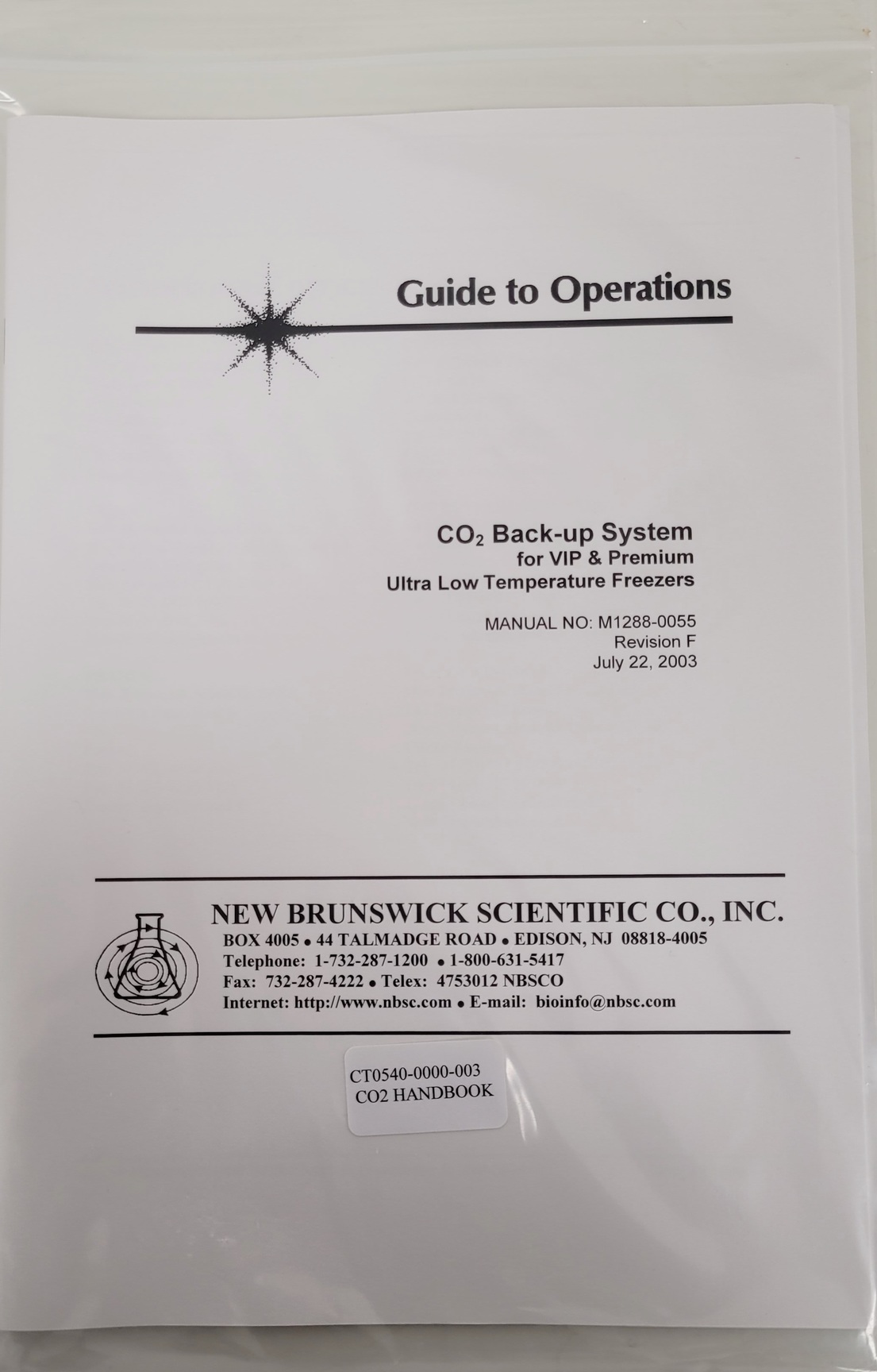 Image of New Brunswick CO2 BackUp System Controller Kit  UT9043-0000-001