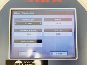 Thumbnail image of WPA Biowave II UV/VIS Spectrophotometer - Version 7121 V 1.8.0 Lab