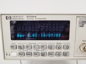 Thumbnail image of Hewlett Packard Optical Attenuator    Model 8156A    Rev 1.02 Lab