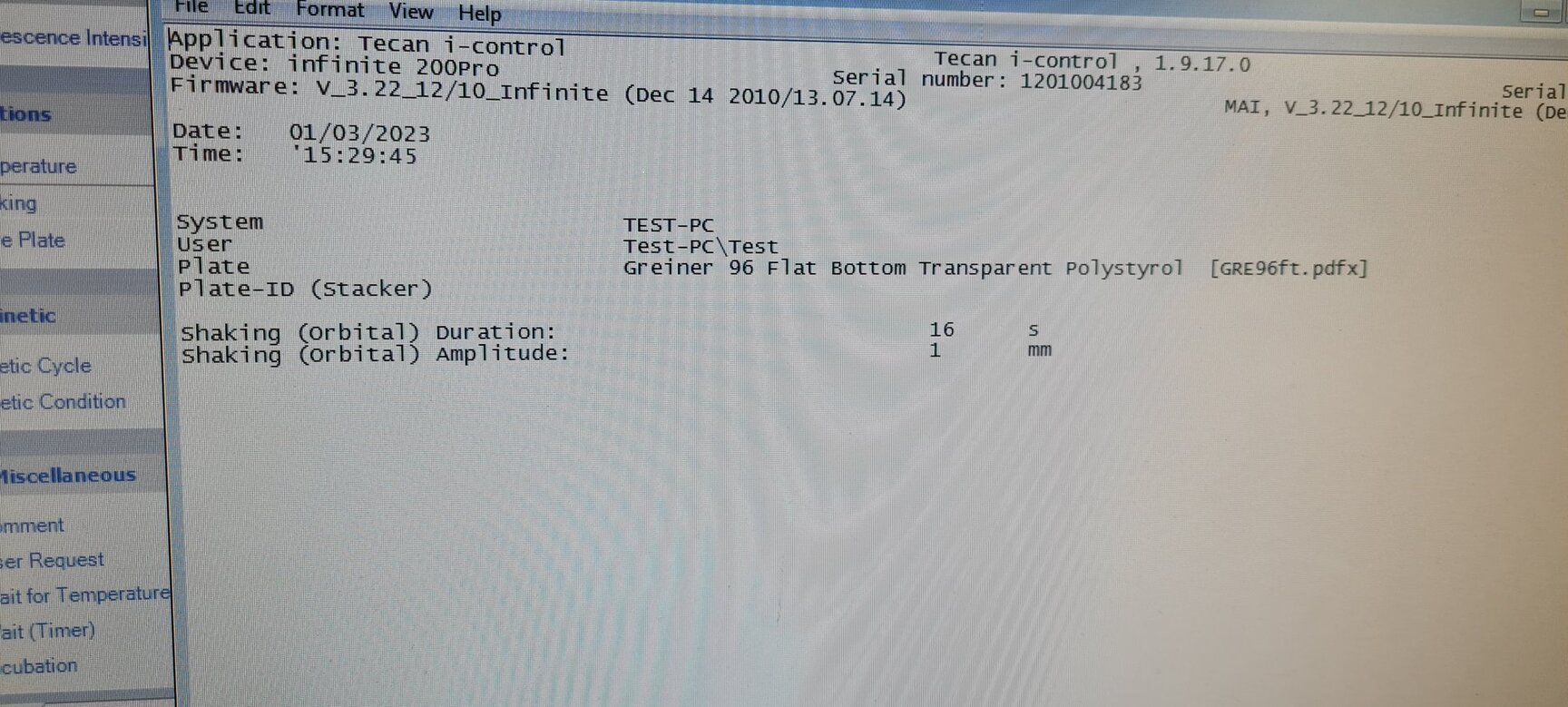 Image of Tecan Infinite F200 Pro Microplate Reader with PC & Software Lab
