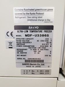Thumbnail image of Sanyo Ultra-Low Temperature Freezer  Model - MDF-U3386S Lab