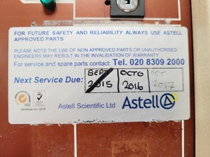 Thumbnail image of Astell Scientific Laboratory Autoclave  Model - AAB095 Lab Faulty