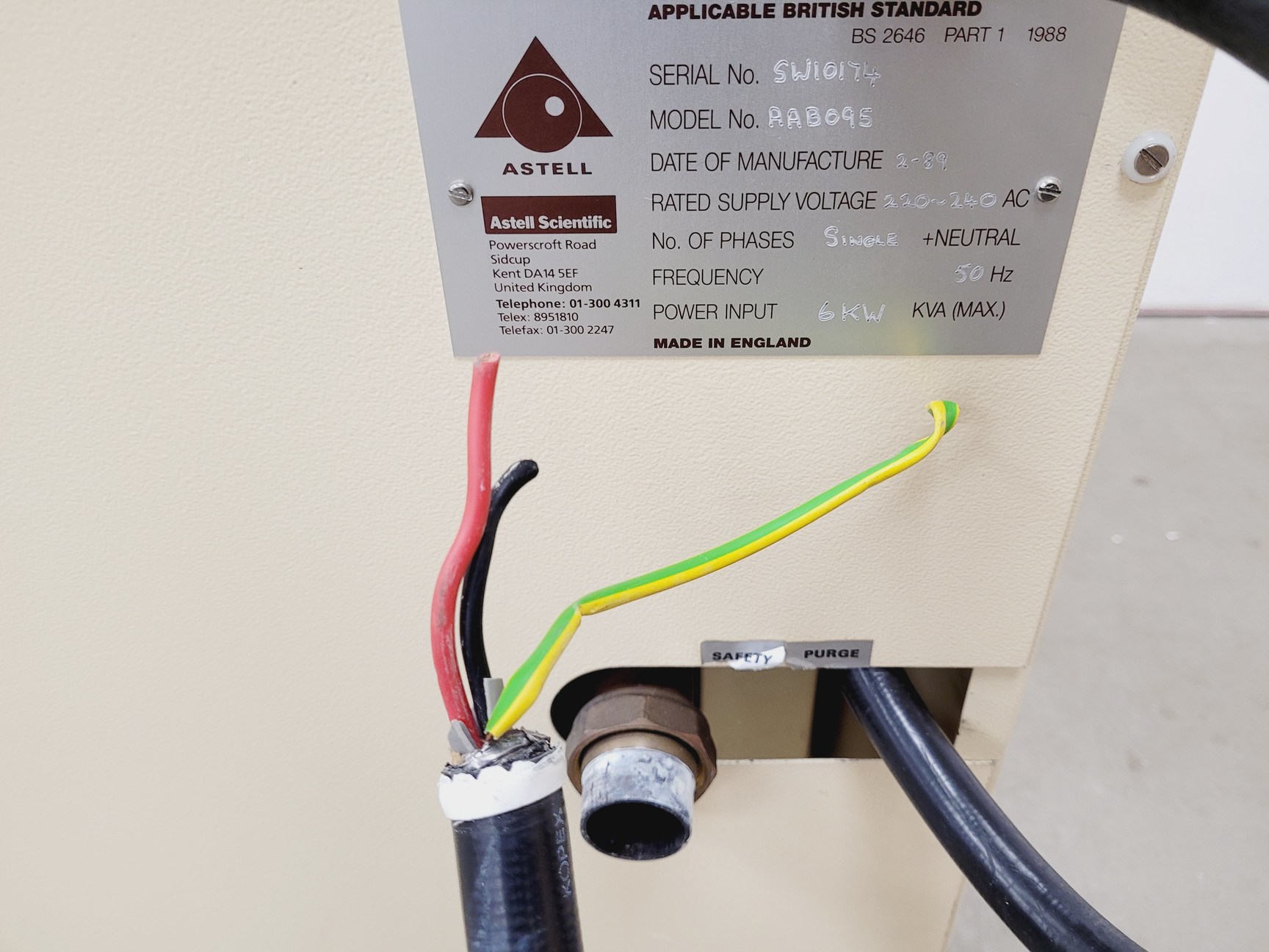 Image of Astell Scientific Laboratory Autoclave  Model - AAB095 Lab Faulty