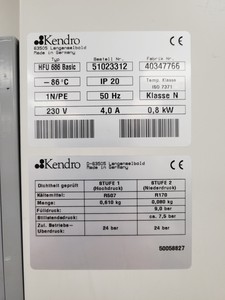Thumbnail image of Kendro Heraeus Hera Freeze -86 Freezer  HFU 686 Basic Lab Faulty - Holds -60