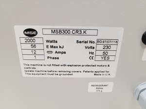 Thumbnail image of MSE Refrigerated Centrifuge  Model - Falcon 6/300 with 4700RPM Rotor Lab