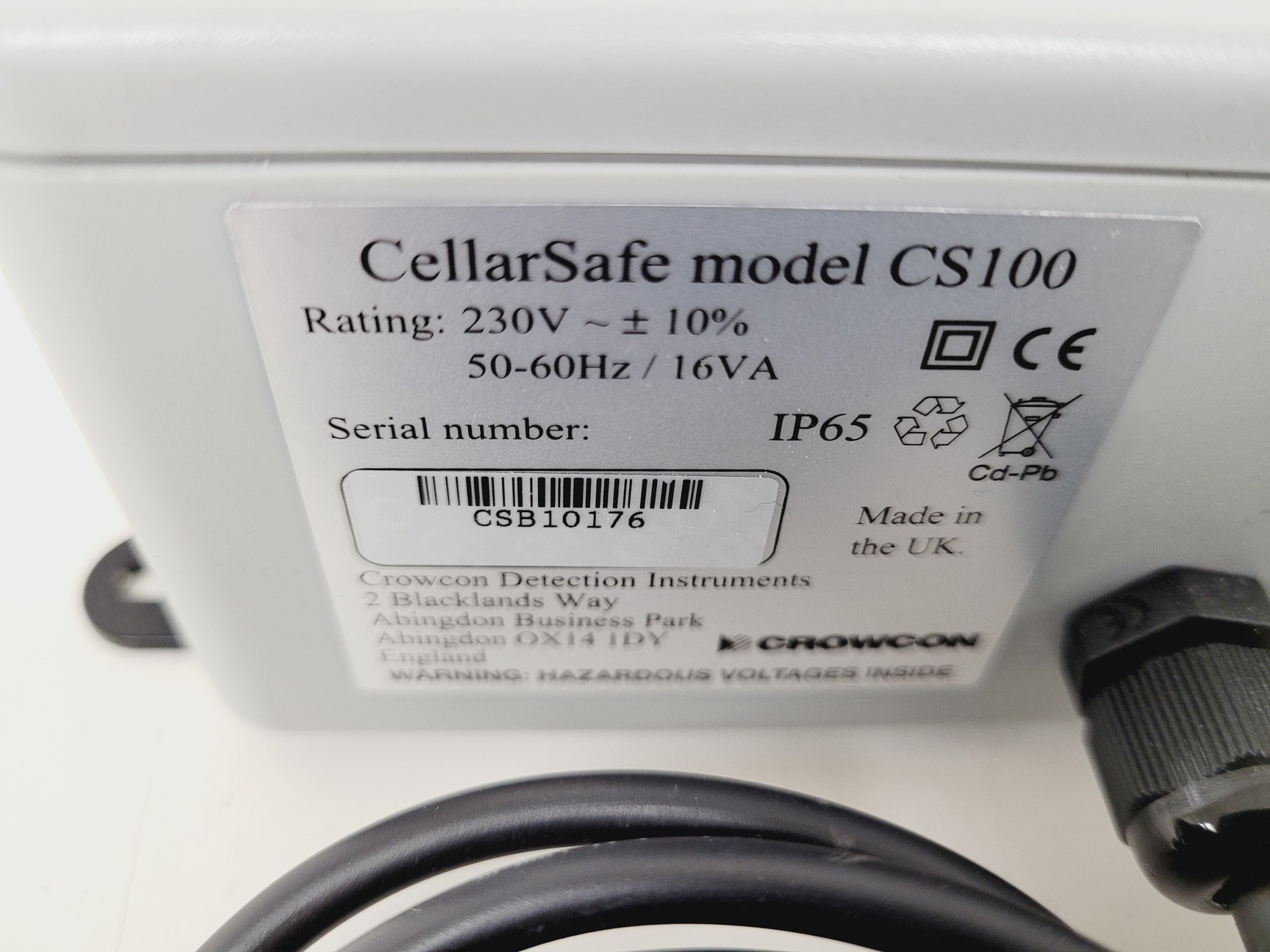 Image of Crowcon CellarSafe Carbon Dioxide & Oxygen Safety Monitor  Model - CS100 Lab