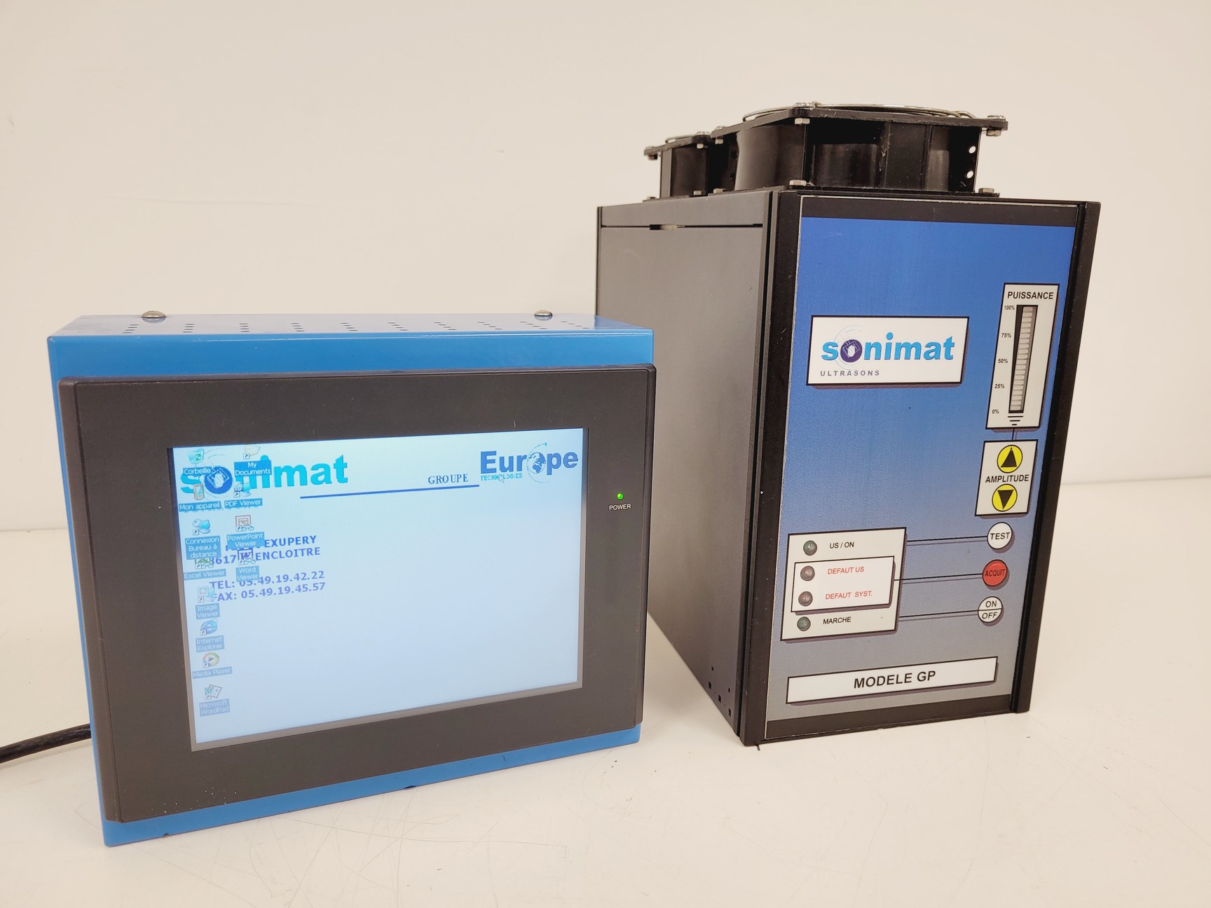 Image of Sonimat Ultrasons GP20 with Monitor/Terminal Ultrasoic Welding Controller Lab