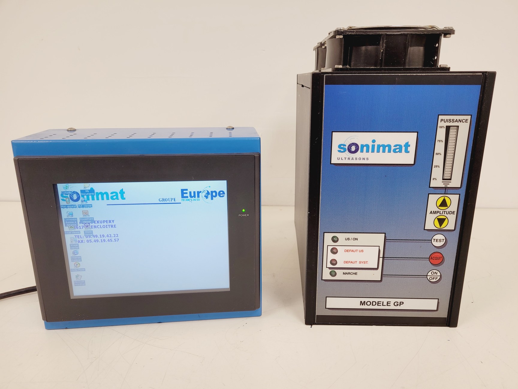 Image of Sonimat Ultrasons GP20 with Monitor/Terminal Ultrasoic Welding Controller Lab