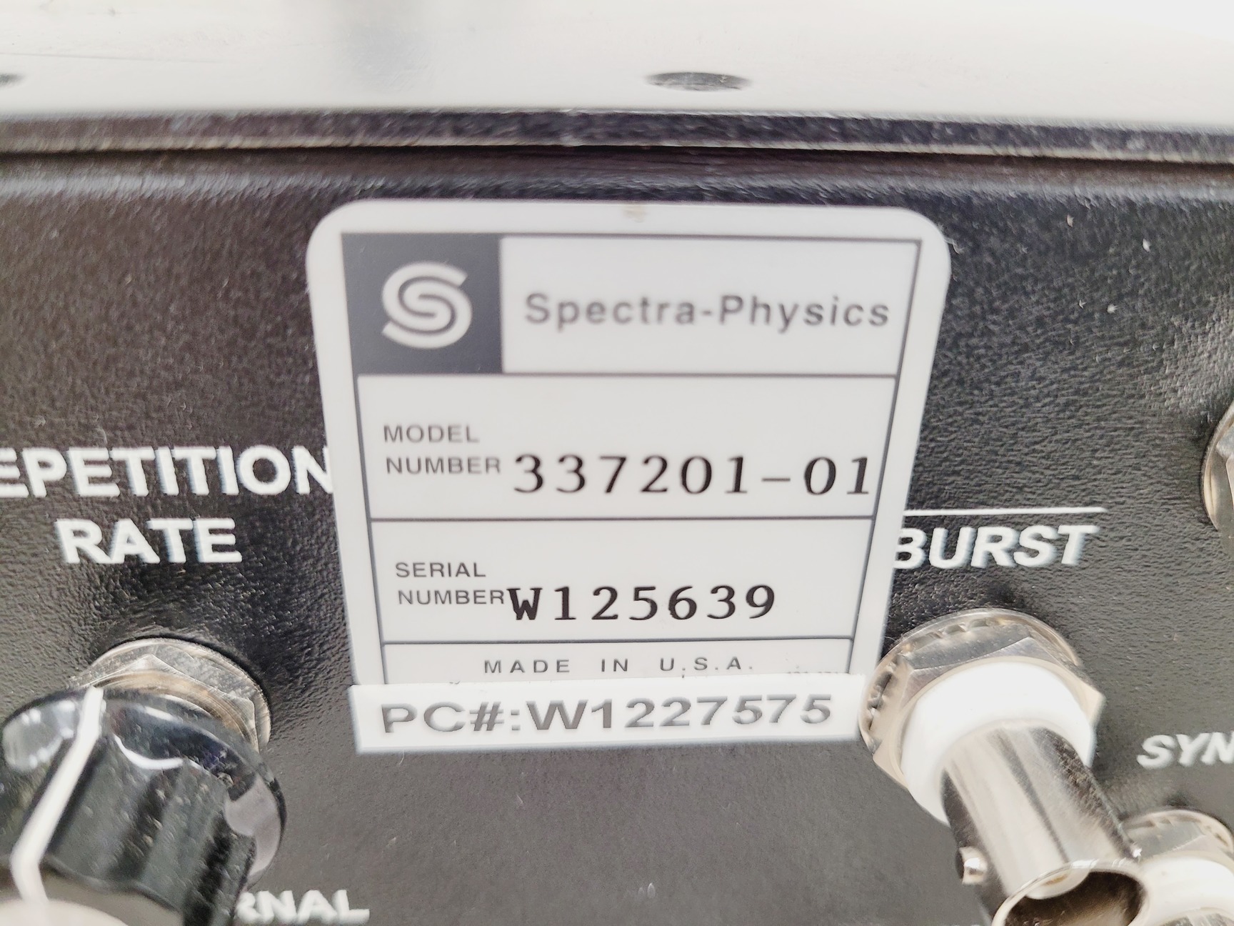 Image of Spectra-Physics Nitrogen Laser  Model no. 337201-01 Lab