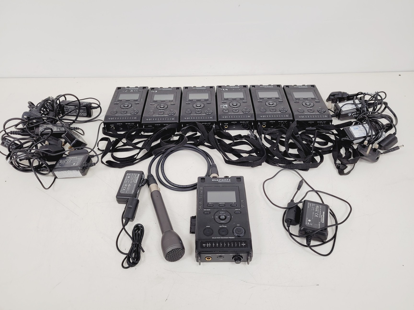 Image of 7 x Marantz PMD661 Professional Solid State Recorders with 1 Microphone/SD Card 