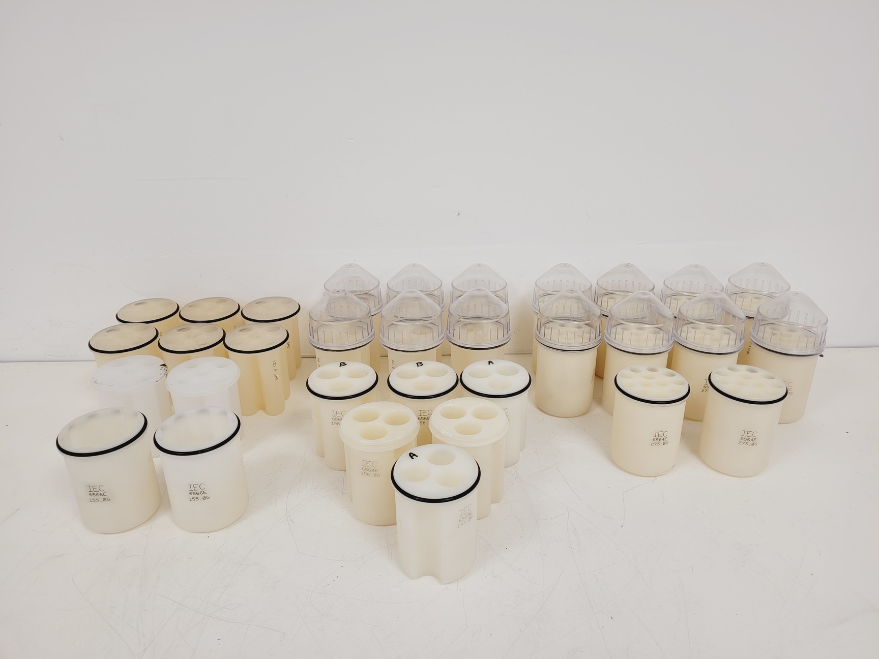 Image of Job Lot of IEC Centrifuge Bucket Adapters - 6564E, 6560, 6561, 6568E, 6566E Lab