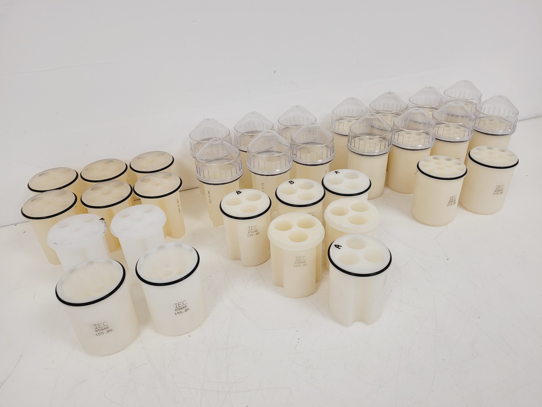 Image of Job Lot of IEC Centrifuge Bucket Adapters - 6564E, 6560, 6561, 6568E, 6566E Lab