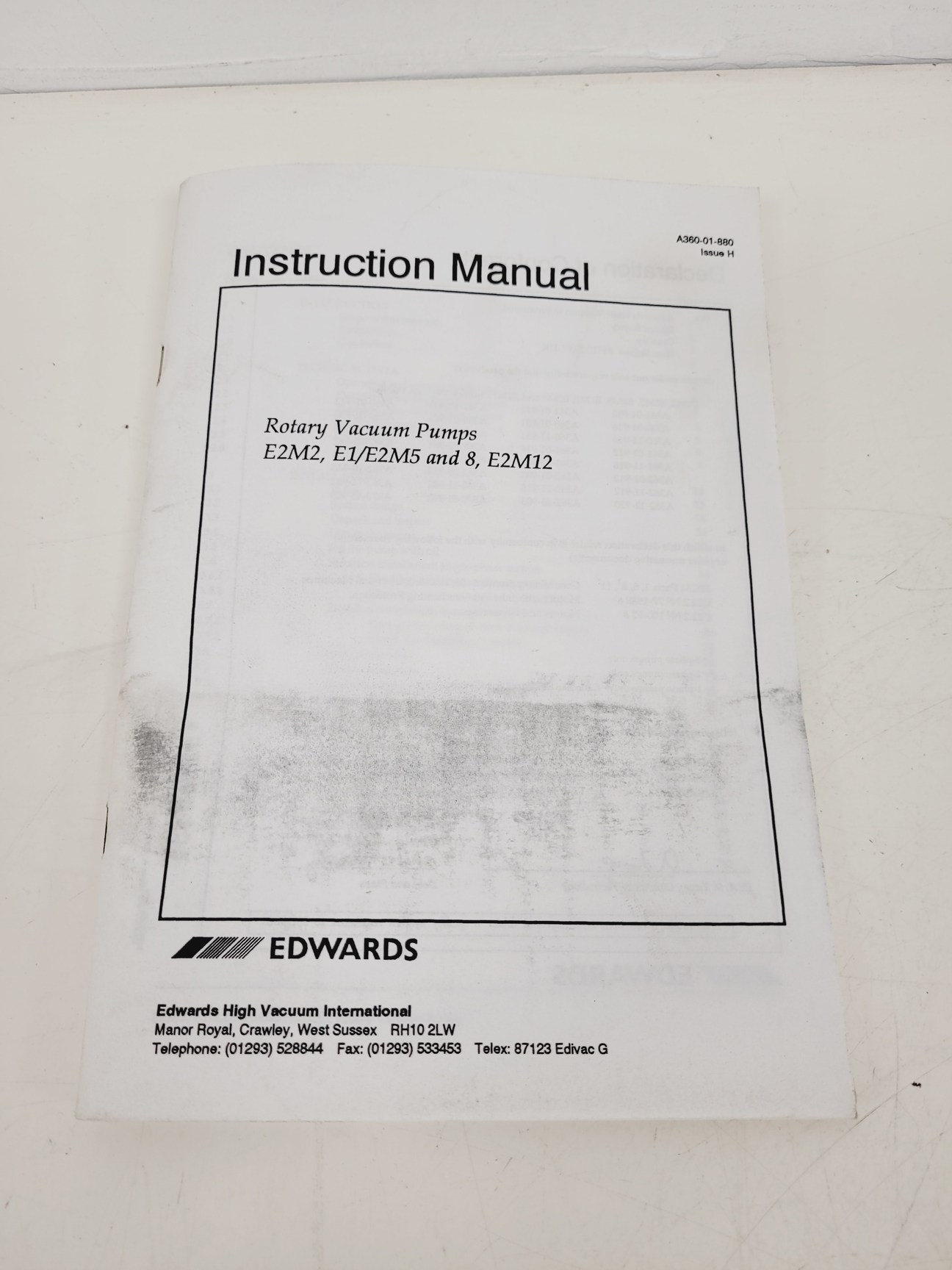 Image of Edwards 2 Two Stage E2M2 High Vacuum Pump Lab