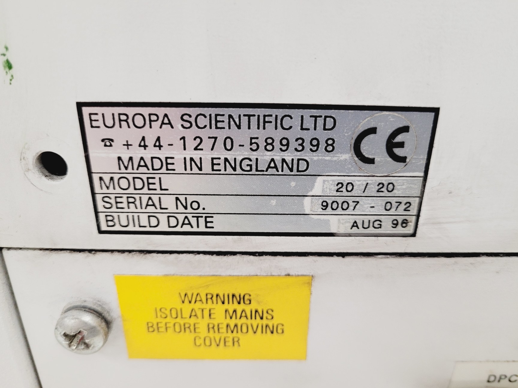 Image of Europa Scientific ANCA NT System & 20-20 Stable Isotope Analyser Lab