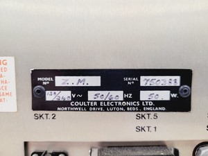 Thumbnail image of Coulter ZM Cell Counter,  S.ST.II Sampling Stand & V.C.U. VWII Vacuum Container 