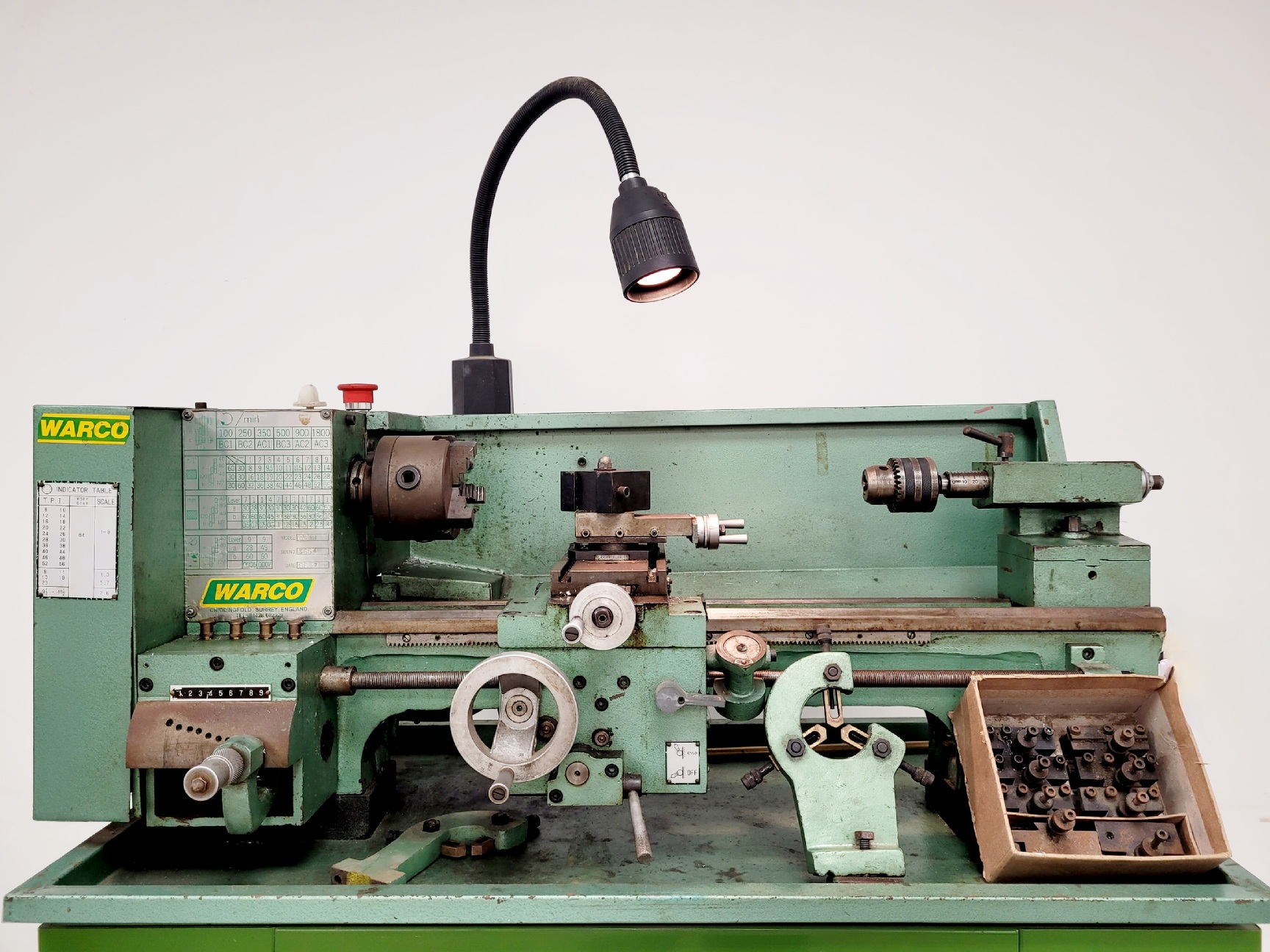 Image of Warco 918 CQ918 Benchtop Lathe with Stand and Accessories 