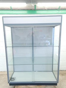 Thumbnail image of Large Illuminated Glass Shop Display Cabinet 148x60x199