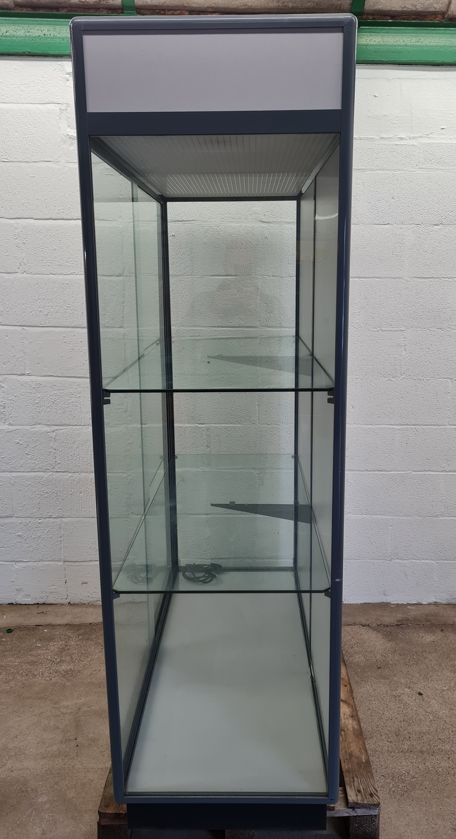 Image of Large Illuminated Glass Shop Display Cabinet 148x60x199