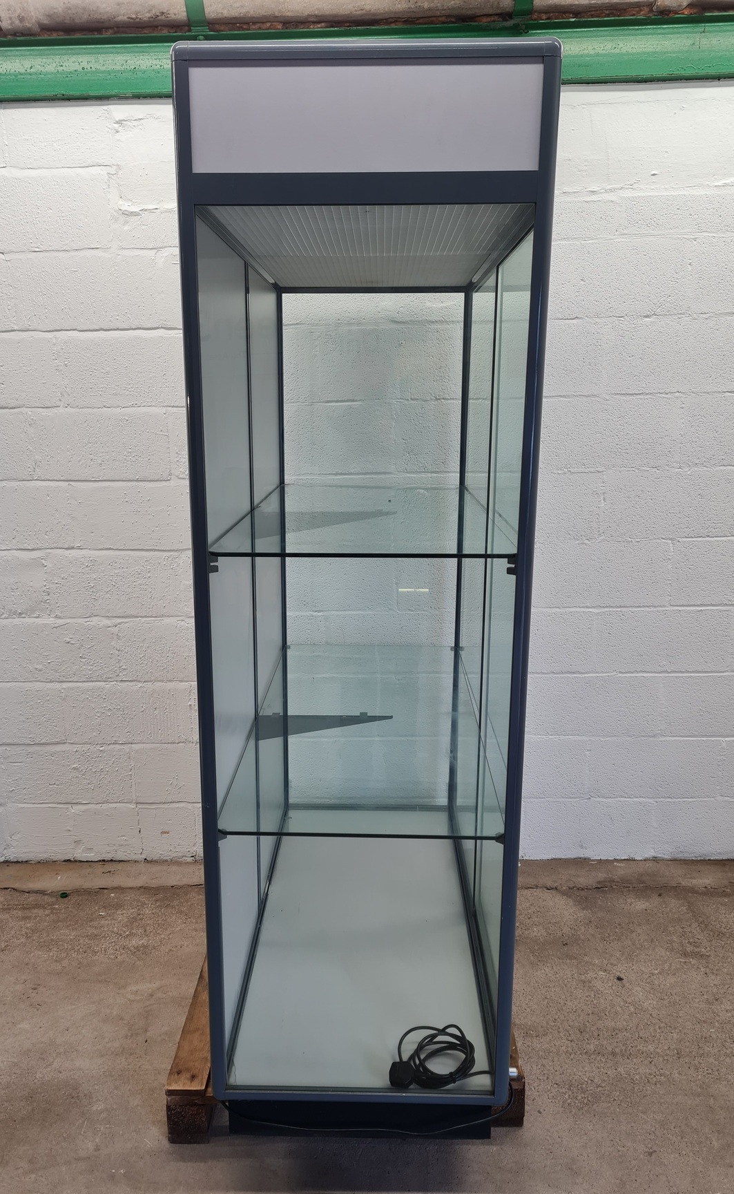 Image of Large Illuminated Glass Shop Display Cabinet 148x60x199