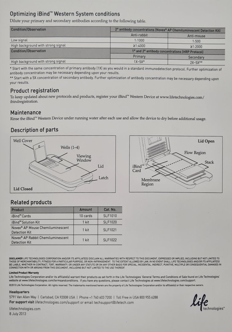 Image of Life Technologies iBind SLF1000 Western Device System Lab