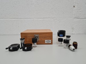 Thumbnail image of Box of Olympus & Nikon Microscope Objectives & Accessories -  160/- Lab