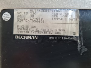 Thumbnail image of Beckman L7-65 Ultracentrifuge Lab Spares/Repairs