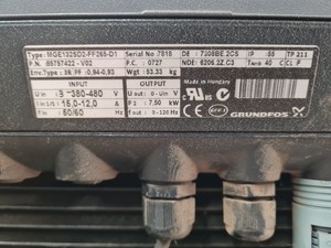 Thumbnail image of Grundfos Vertical Motor Model: MGE132SD2-FF265-D1 Lab Spares/Repairs