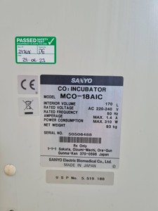 Thumbnail image of Sanyo MCO-18AIC Laboratory Incubator CO2 Lab
