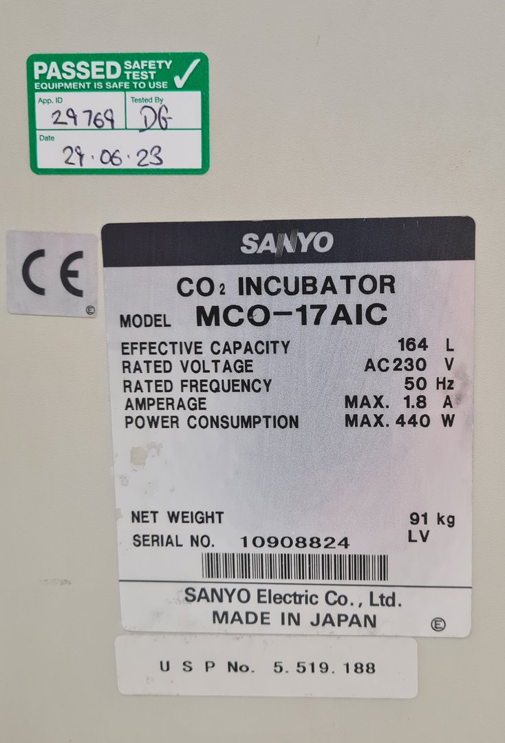 Image of Sanyo CO2 Laboratory Incubator MCO-17AIC IR Lab