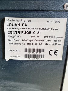 Thumbnail image of Jouan C3i Benchtop Centrifuge 