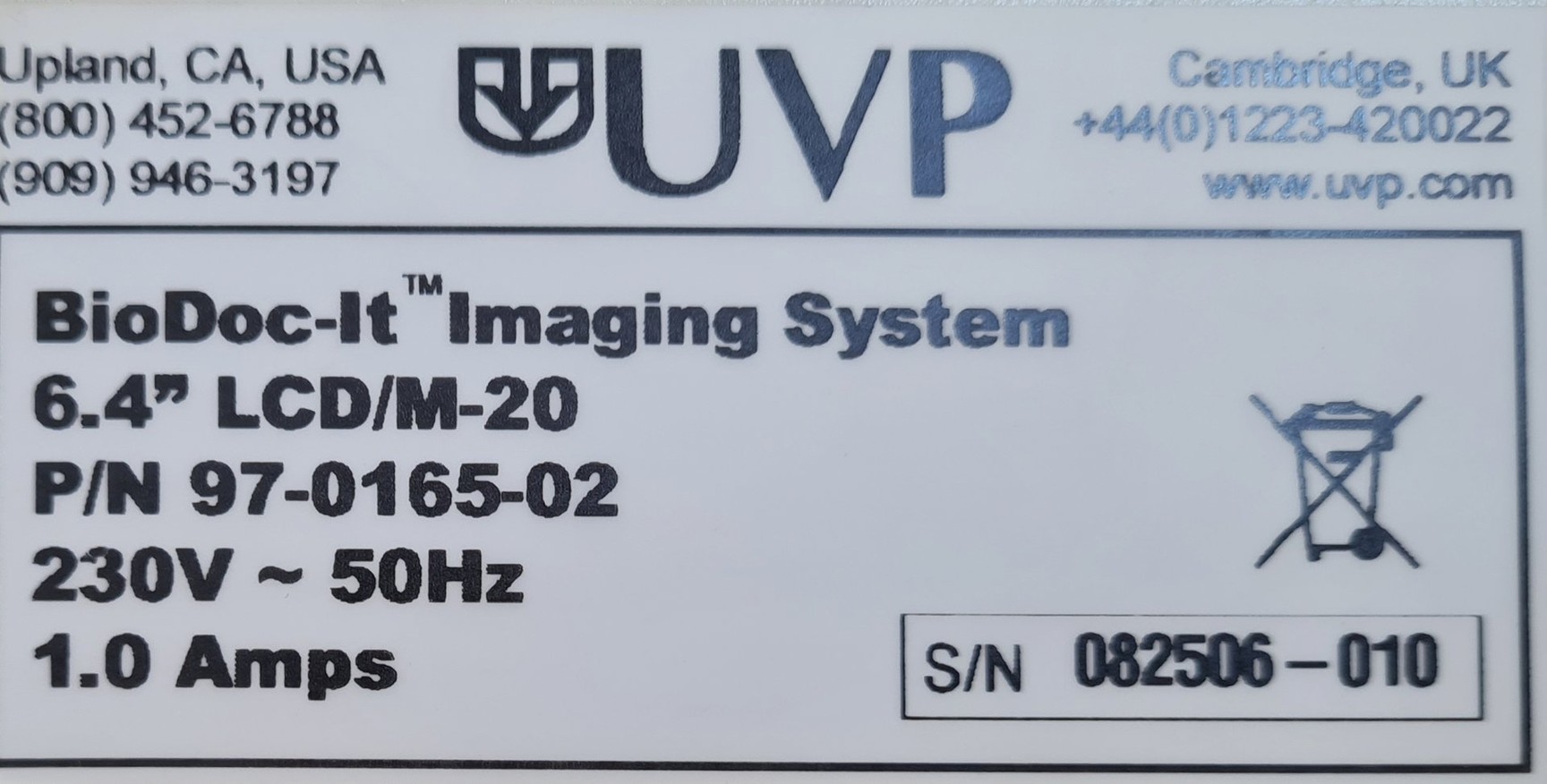 Image of UVP BioDoc-IT M-20 Imaging System UV Transilluminator with Camera