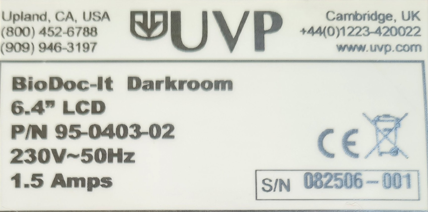 Image of UVP BioDoc-IT M-20 Imaging System UV Transilluminator with Camera