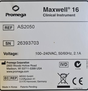 Thumbnail image of Promega Maxwell 16 Clinical Instruments Blood DNA Purification System Lab