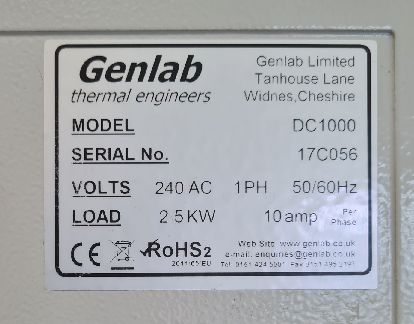 Image of Genlab Model: DC1000 Drying Cabinet Lab
