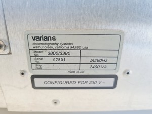 Thumbnail image of Varian CP-3800 Gas Chromatograph (GC-MS) w/ CP-8400 Autosampler Lab