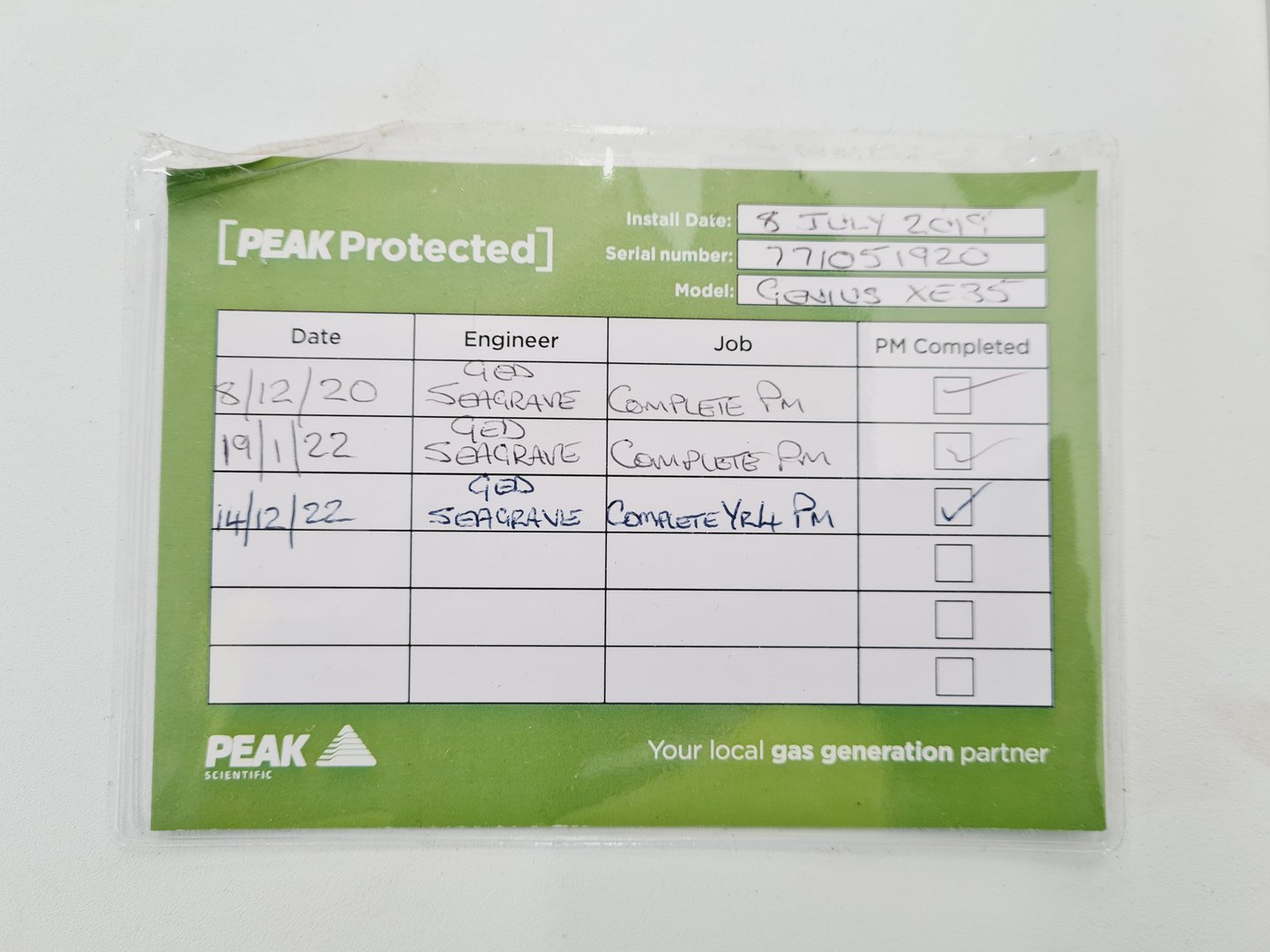 Image of PEAK Scientific Genius XE35 230V Nitrogen Gas Generator 230V Lab