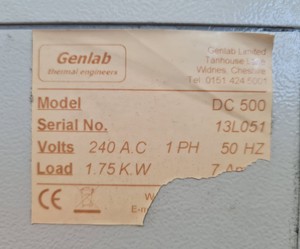 Thumbnail image of Genlab DC 500 1750w Laboratory Drying Cabinet Lab