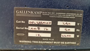 Thumbnail image of Gallenkamp OVL225010T 2200w Drying Cabinet Lab