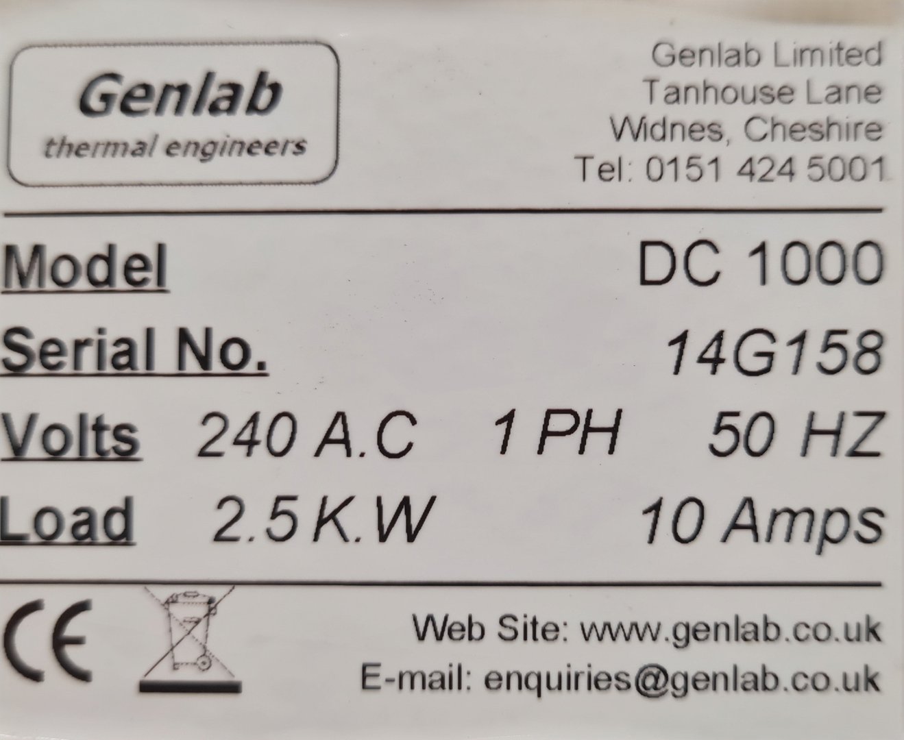 Image of Genlab DC 1000 2500w Laboratory Drying Cabinet Lab