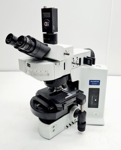 Thumbnail image of Olympus BX61 Microscope System w/ 4 x Objectives and Camera Lab Faulty