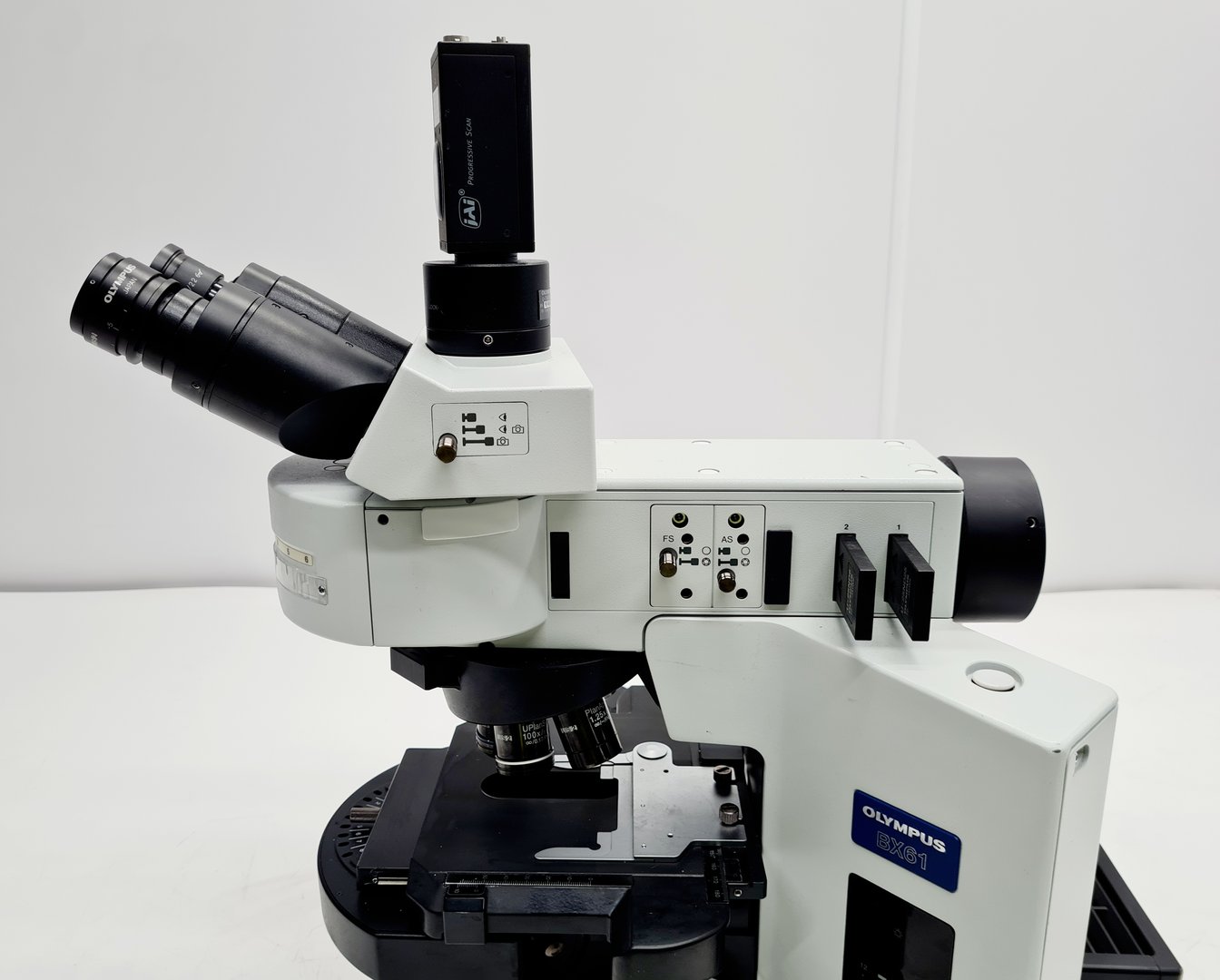 Image of Olympus BX61 Microscope System w/ 4 x Objectives and Camera Lab Faulty