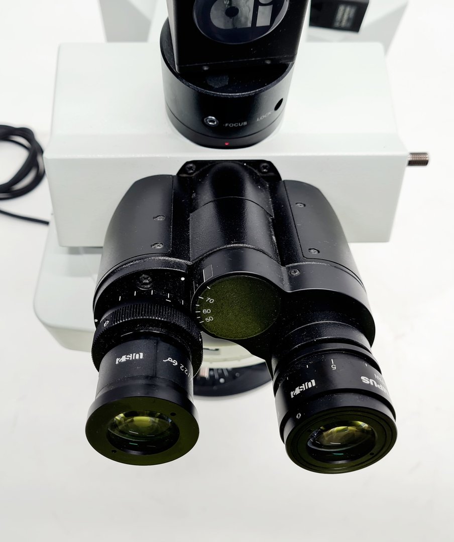 Image of Olympus BX61 Microscope System w/ 4 x Objectives and Camera Lab Faulty