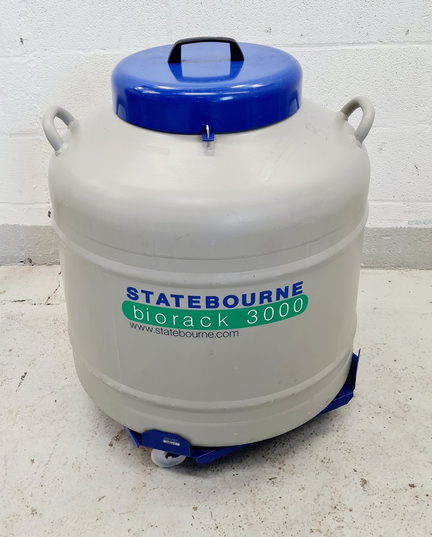 Image of Statebourne Cryogenics Biorack 3000 Liquid Nitrogen Storage Dewar Tank Lab