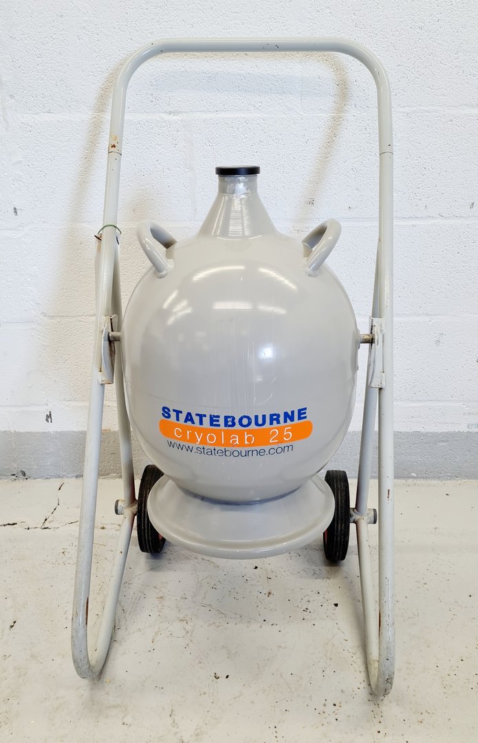 Image of Statebourne Cryolab 25 Liquid Nitrogen Dispensing Dewar w/ Trolley