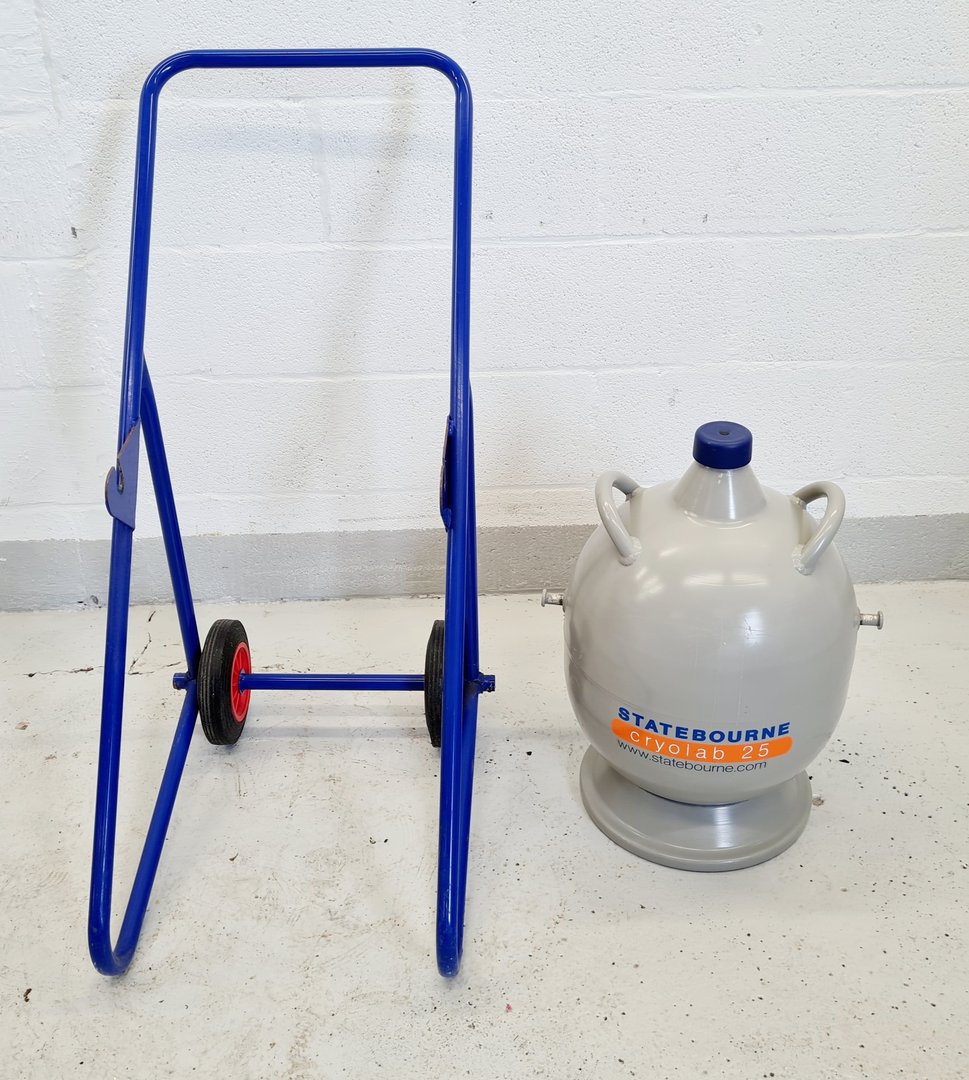 Image of Statebourne Cryolab 25 Liquid Nitrogen  Dewar w/ Trolley Lab
