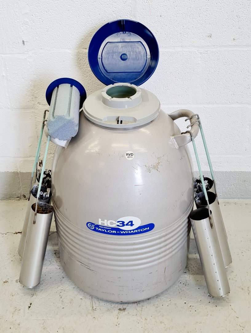 Image of Taylor-Wharton HC34 Sample Storage Liquid Nitrogen Dewar Tank